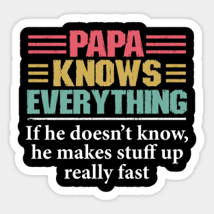 Papa Knows Everything Face Mask Sticker